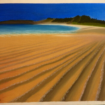 Malerei mit dem Titel "Dune du matin" von Sophie Bertrand (Soso), Original-Kunstwerk, Pastell