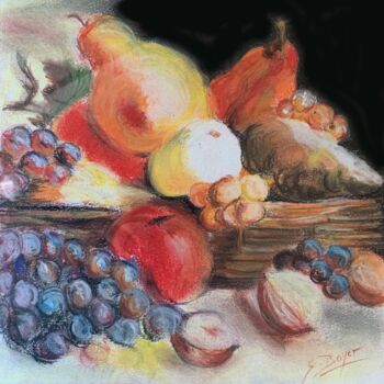 Drawing titled "Nature morte, #arti…" by Sophie Boyer, Original Artwork, Pastel Mounted on Wood Stretcher frame