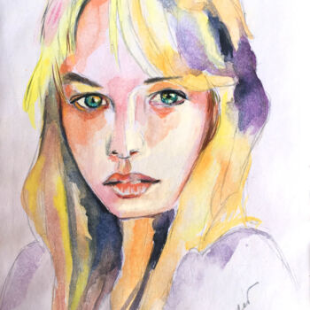 Painting titled "Jeunesse" by Sophie Boyer, Original Artwork, Watercolor