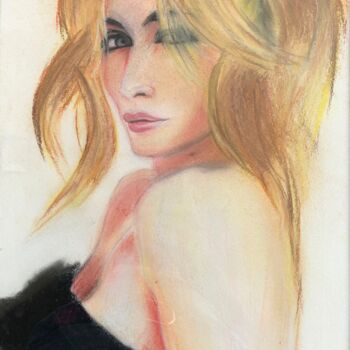 Desenho intitulada "Le décolleté" por Sophie Boyer, Obras de arte originais, Pastel