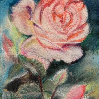 Dibujo titulada "Rose" por Sophie Boyer, Obra de arte original, Pastel