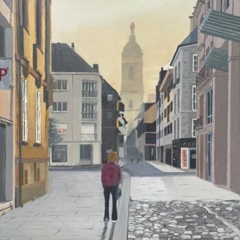 Картина под названием "La ville est à moi" - Sophie Cousineau, Подлинное произведение искусства, Масло