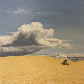 제목이 "Nuage de sable"인 미술작품 Sophie Cousineau로, 원작, 기름 나무 들것 프레임에 장착됨