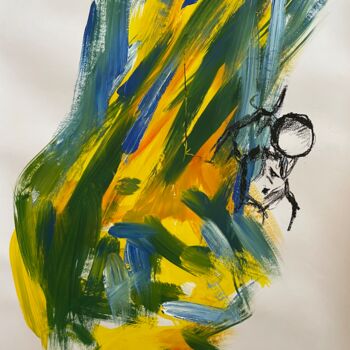 Peinture intitulée "Le guerrier" par Sophie Debrade, Œuvre d'art originale, Acrylique