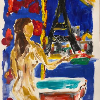 Peinture intitulée "Une nuit à Paris" par Sophie Debrade, Œuvre d'art originale, Acrylique
