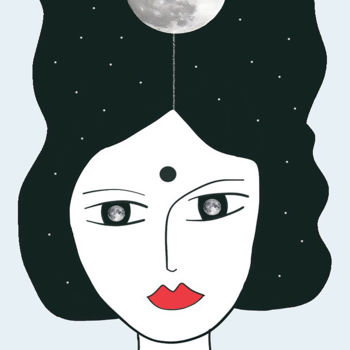 Digital Arts titled "Moon woman" by Sophie Di Malta, Original Artwork
