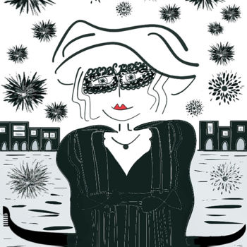 「Woman in Venise」というタイトルのデジタルアーツ Sophie Di Maltaによって, オリジナルのアートワーク