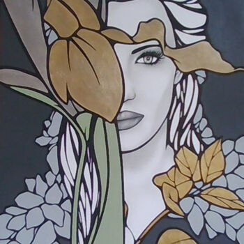 Desenho intitulada "Iris" por Sophie Dumont (heavenly), Obras de arte originais, Acrílico