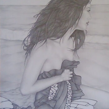 Dibujo titulada "Aurora." por Sophie Dumont (heavenly), Obra de arte original, Grafito