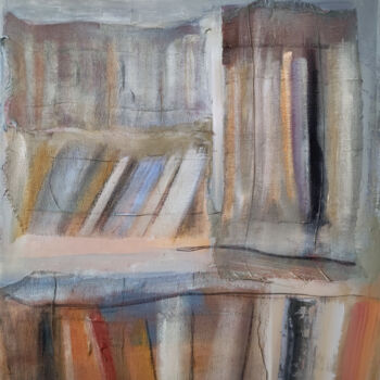 "bibliotheque 8" başlıklı Tablo Sophie Dumont tarafından, Orijinal sanat, Petrol Ahşap Sedye çerçevesi üzerine monte edilmiş
