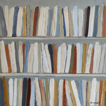 Картина под названием "les livres de poche" - Sophie Dumont, Подлинное произведение искусства, Масло Установлен на Деревянна…