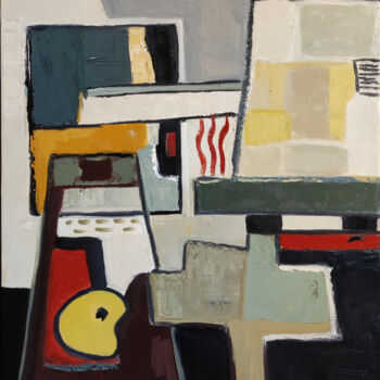 Картина под названием "l'atelier cubiste" - Sophie Dumont, Подлинное произведение искусства, Масло Установлен на Деревянная…