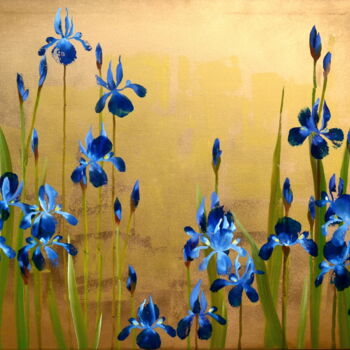 Painting titled ""Iris"" by Sophie Duplain, Original Artwork, Acrylic Mounted on Wood Stretcher frame