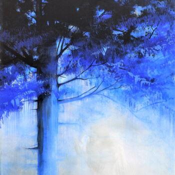 Peinture intitulée ""Terriblement Bleu"" par Sophie Duplain, Œuvre d'art originale, Acrylique Monté sur Châssis en bois