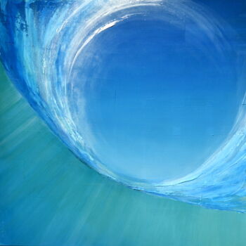 Pittura intitolato ""Inside the Blue"" da Sophie Duplain, Opera d'arte originale, Acrilico Montato su Telaio per barella in…