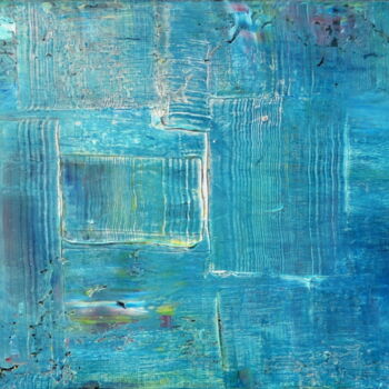 Painting titled ""Blue"" by Sophie Duplain, Original Artwork, Acrylic Mounted on Wood Stretcher frame