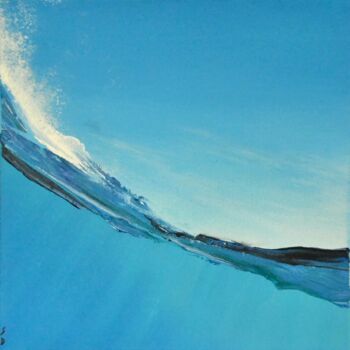 Painting titled ""Water" 2" by Sophie Duplain, Original Artwork, Acrylic Mounted on Wood Stretcher frame