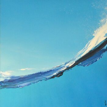 Painting titled ""Water" 3" by Sophie Duplain, Original Artwork, Acrylic Mounted on Wood Stretcher frame