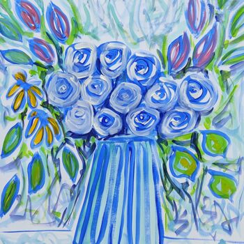 Pintura intitulada "bleu" por Sophie Gardin, Obras de arte originais, Acrílico