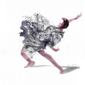 「la-danse」というタイトルの絵画 Sophie Griottoによって, オリジナルのアートワーク, インク