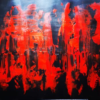 Painting titled "Red 1" by Sophie Haldi, Original Artwork, Acrylic