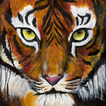 Pintura intitulada "Tigre de Sumatra" por Sophie Haldi, Obras de arte originais, Acrílico