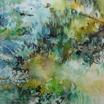 Painting titled "Herbes" by Sophie Himpens, Original Artwork, Watercolor