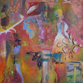 Collages intitolato ""Femmes, n° 2"" da Sophie Jallet, Opera d'arte originale, Altro