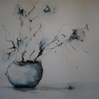 Pintura intitulada "Zen flower 2" por Sophie Jallet, Obras de arte originais, Óleo