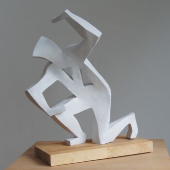 Sculpture titled "Haltérophile" by Sophie Laurent Lazinier, Original Artwork, Terra cotta