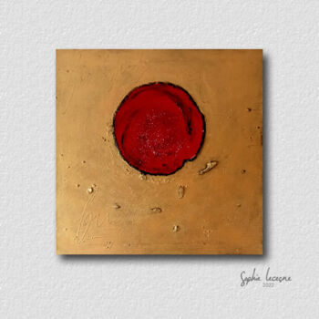 Painting titled "Planète rouge" by Sophie Lecesne, Original Artwork, Acrylic Mounted on Wood Stretcher frame