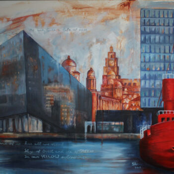 Painting titled "Liverpool" by Sophie Loizeau, Original Artwork, Oil Mounted on Wood Stretcher frame