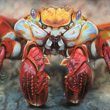 Drawing titled "Crabtivated" by Sophie Louise Parkhill, Original Artwork, Pastel