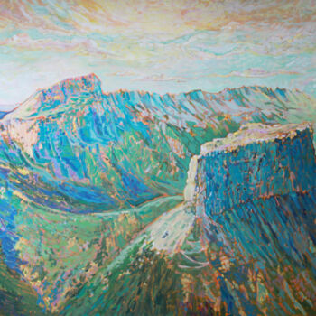 Peinture intitulée "Mont Aiguille et Gr…" par Sophie Mathieu, Œuvre d'art originale, Acrylique Monté sur Châssis en bois