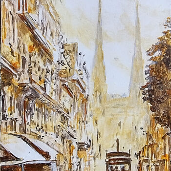 Pittura intitolato "Bordeaux, rue vital…" da Sophie Mathieu, Opera d'arte originale, Acrilico Montato su Telaio per barella…