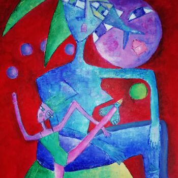 Pittura intitolato "La danseuse au clai…" da Sophie Maugin, Opera d'arte originale, Acrilico