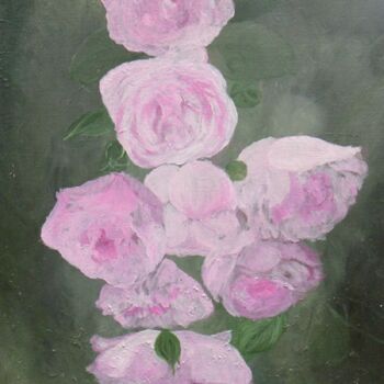 Peinture intitulée "Roses rose" par Sophie Morel-Segret, Œuvre d'art originale, Huile Monté sur Châssis en bois