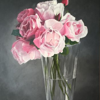 Peinture intitulée "Bouquet de roses" par Sophie Motte, Œuvre d'art originale