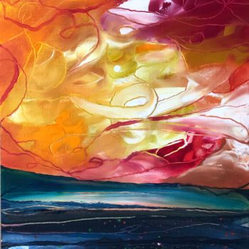 Malerei mit dem Titel "Paysage « infini »" von Sophie Orlicki, Original-Kunstwerk, Öl