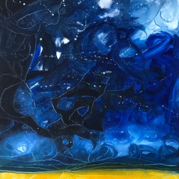 Pittura intitolato "Paysage « nuit »" da Sophie Orlicki, Opera d'arte originale, Olio