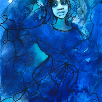 Peinture intitulée "Danseuse lunaire" par Sophie Orlicki, Œuvre d'art originale, Huile