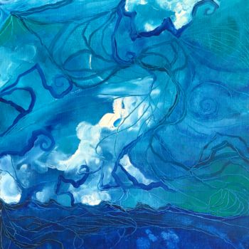 Pittura intitolato "Paysage « le ciel e…" da Sophie Orlicki, Opera d'arte originale, Olio