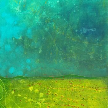 Pintura intitulada "Paysage « prairie »" por Sophie Orlicki, Obras de arte originais, Óleo