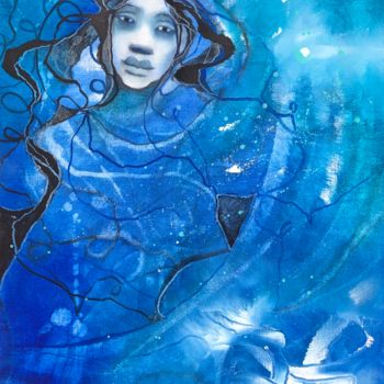 Ζωγραφική με τίτλο "Danseuse bleue" από Sophie Orlicki, Αυθεντικά έργα τέχνης, Λάδι
