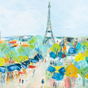 Картина под названием "PARIS VERDURE" - Sophie Petetin, Подлинное произведение искусства, Масло Установлен на Деревянная рам…