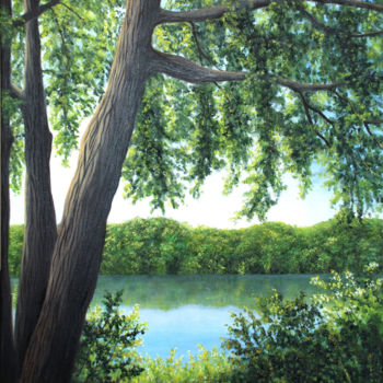 Painting titled "Parc des Iles-des-M…" by Sophie Quenneville, Original Artwork, Oil