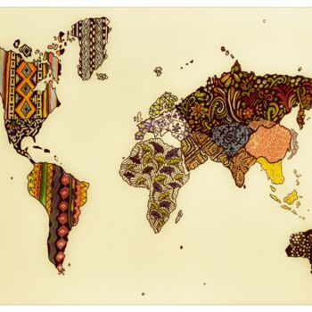 数字艺术 标题为“Map pattern” 由Sophie Renault, 原创艺术品, 照片蒙太奇