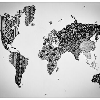 Digital Arts titled "World map" by Sophie Renault, Original Artwork, Photo Montage