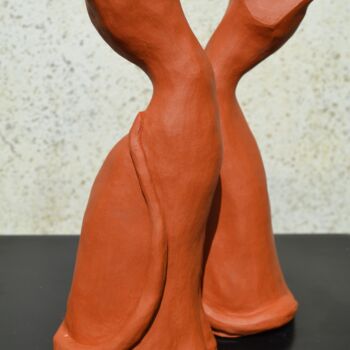Sculpture intitulée "Les chats roux" par Sophie Saracchi, Œuvre d'art originale, Argile