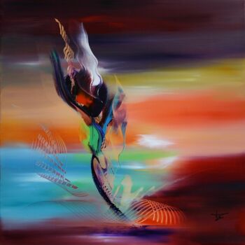 Painting titled "img-8874-flame-60x6…" by Sophie Sirot, Original Artwork, Oil